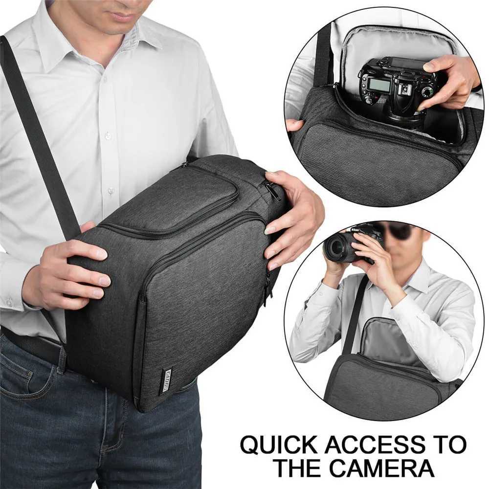 Accessoires de sac pour appareil photo Caden Sling Sac à bandoulière Cross Body Étui pour appareil photo numérique Étanche Coussin souple Hommes Femmes Petits sacs pour DSLR YQ240204