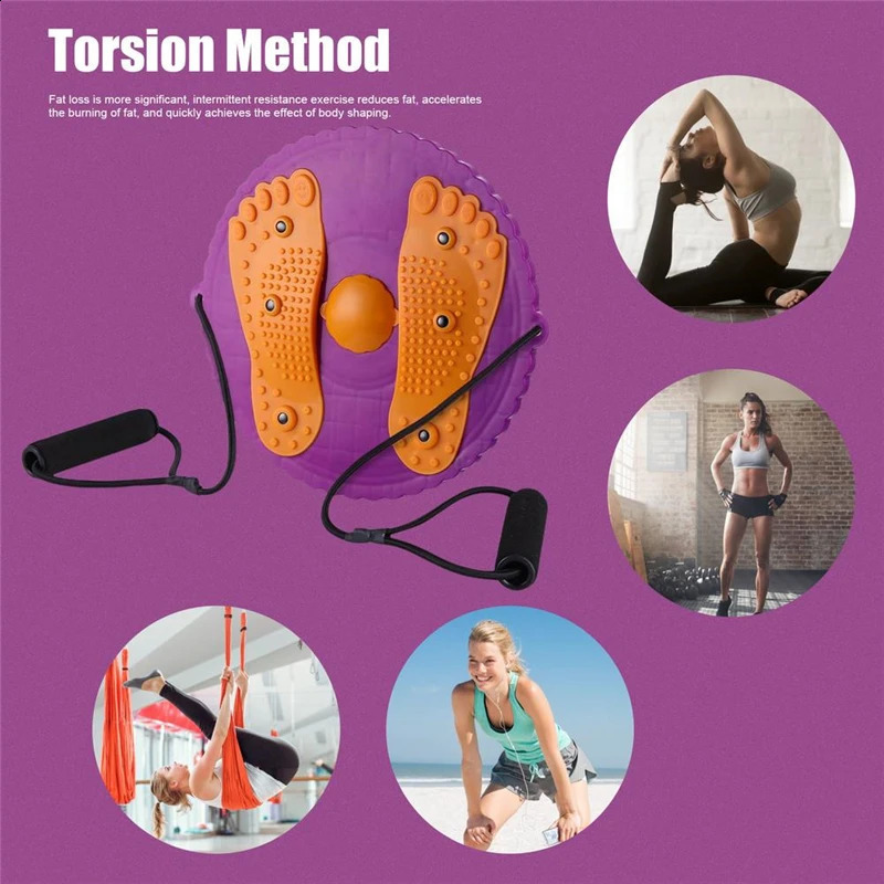 Twist Waist Disc Balance Board Home Gym Fitness Twister Aerobic Rotating Sports Magnetic Massage Wriggling Plate With Pull Ropes 240123