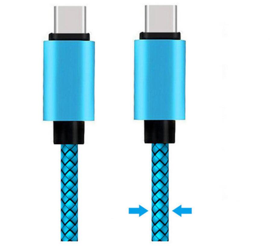 PD 60 W USB C auf C Nylon geflochtenes USB Typ C Kabel 2,4 A Schnelllade-USB-Datenkabel