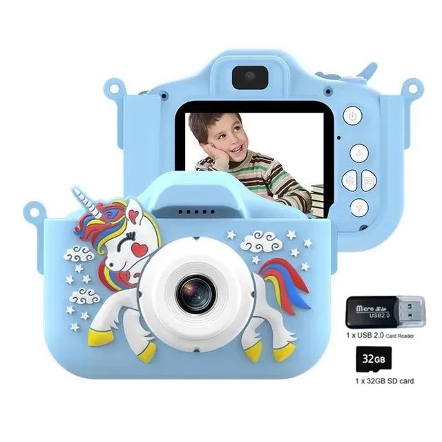 Macchina fotografica bambini 1080P HD Videocamera digitale bambini Mini Cam Display a colori Fotocamera digitale Regalo di compleanno bambini Giocattoli bambini con scheda di memoria