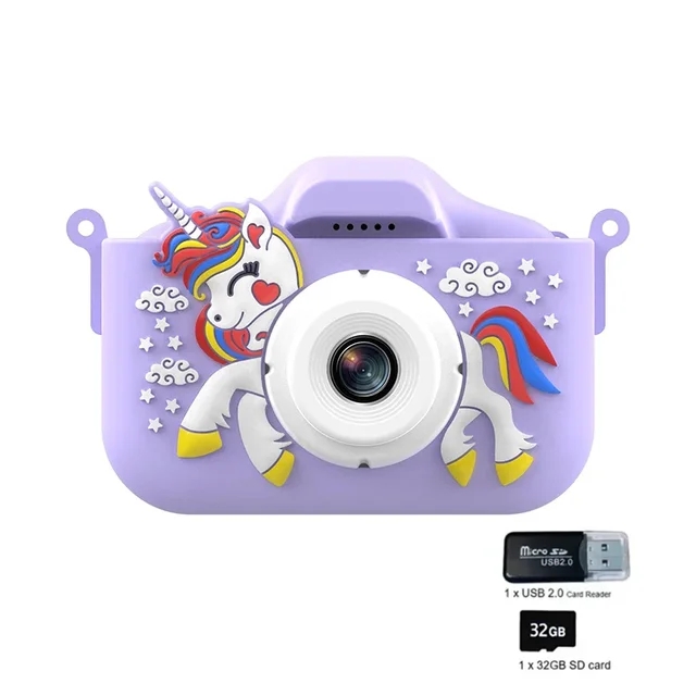 Macchina fotografica bambini 1080P HD Videocamera digitale bambini Mini Cam Display a colori Fotocamera digitale Regalo di compleanno bambini Giocattoli bambini con scheda di memoria