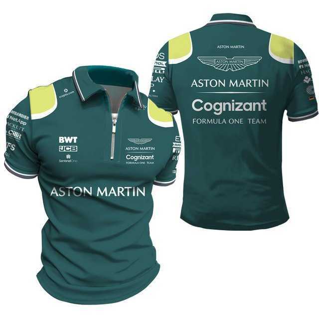 남성 티셔츠 핫 애스턴 마틴 F1 2023 남성 팀 폴로 셔츠 공식 공식 레이싱 팬 탑