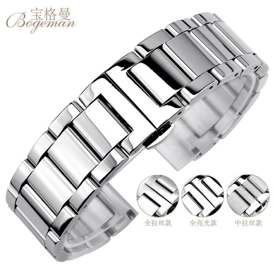 Solide 316L Edelstahl Uhrenarmbänder Silber 18mm 20mm 21mm 22mm 23mm 24mm Metall Uhrenarmband Armband Armbanduhren Armband tool296l