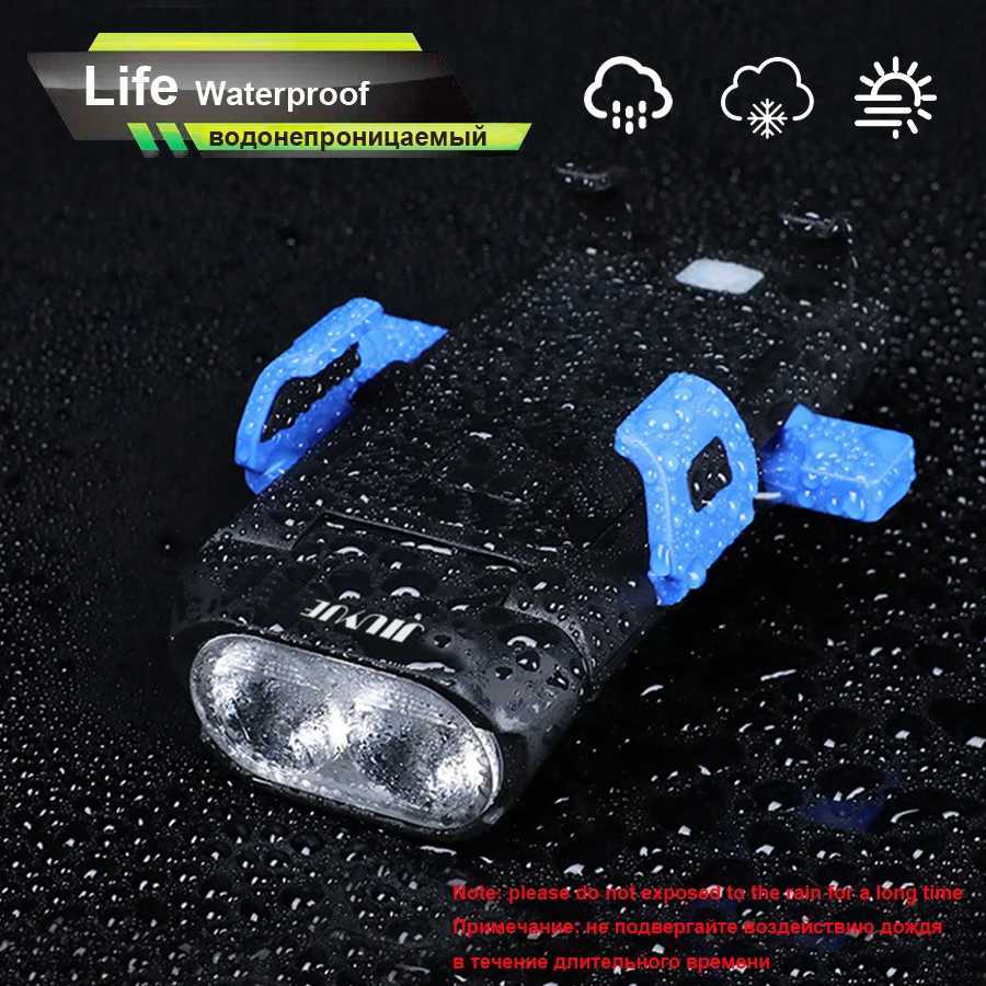 Outros acessórios de iluminação 4 em 1 luz dianteira da bicicleta USB suporte do telefone bicicleta chifre MTB lanterna à prova d'água farol ciclismo banco de potência BMX bicicleta acessório YQ240205