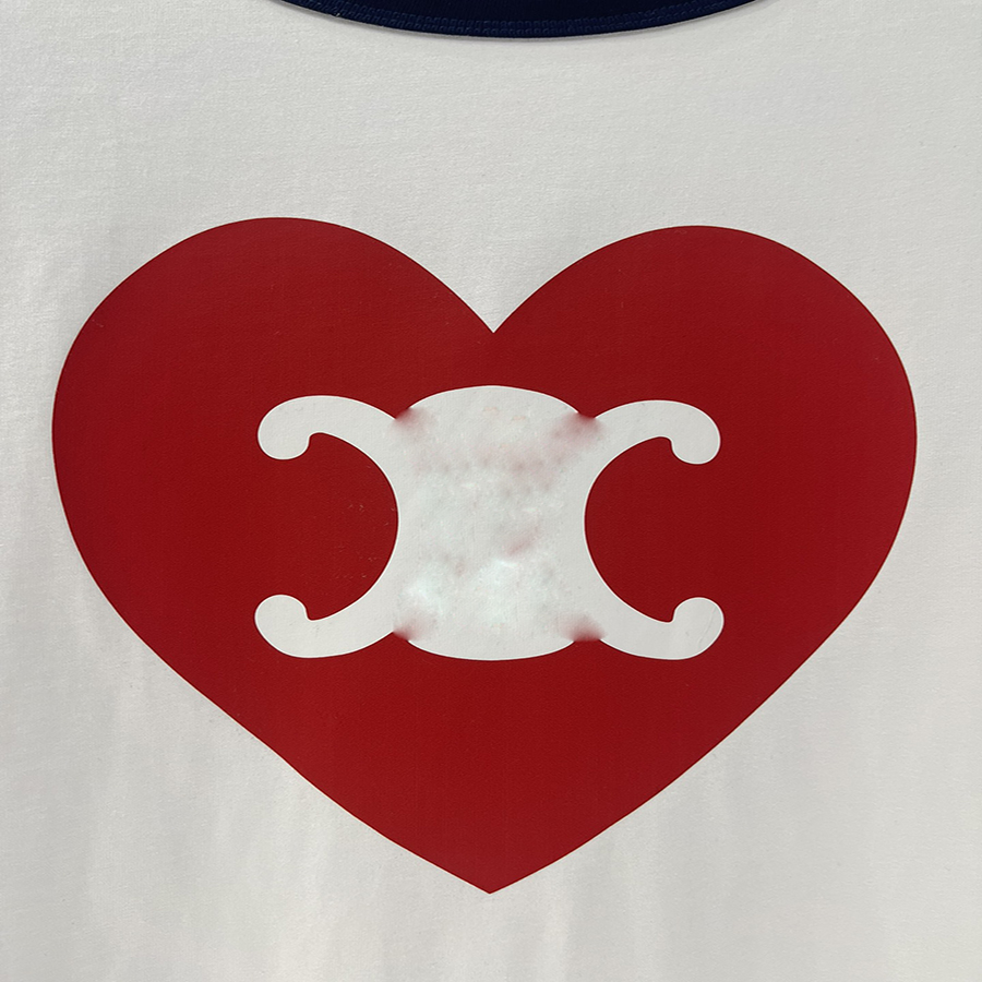 Projektantka koszulki damskiej miłosna druk patchwork z krótkim rękawem azjatyckie rozmiar S-L