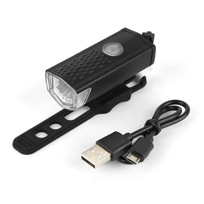 Autres accessoires d'éclairage Lumière de vélo USB Rechargeable Set Lampe de phare arrière de montagne Lampe de poche LED Lampe de vélo Accessoires de vélo YQ240205