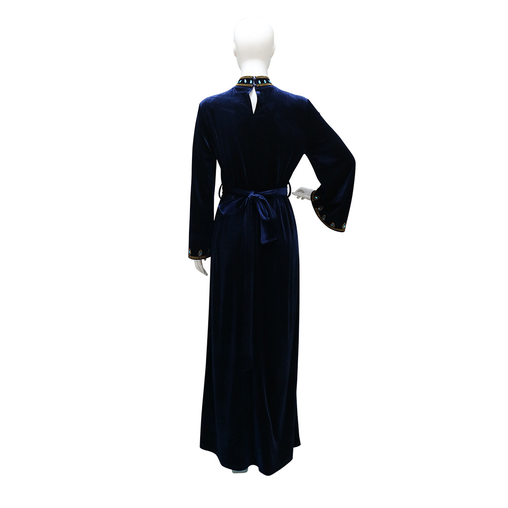 Robe de soirée en daim musulmane de Dubaï Robe de luxe diamants Jalabiya femmes vêtements moyen-orient arabe Abaya femme musulmane robes de soirée de Dubaï