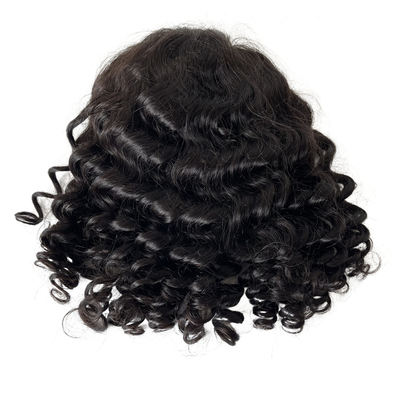 22 pouces couleur naturelle chinois vierge cheveux humains rebondissant boucle lâche 150% densité 4x4 soie haut pleine dentelle perruques pour femme noire