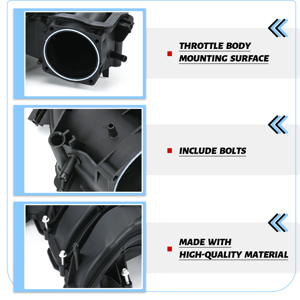 Collecteur d'admission pour Chrysler 11-14 11-14 Dodge Challenger 12-15 Ram C/V pour moteur 6 cylindres 3,6l 5184693AE/ 68621090AA PQY-IMK25