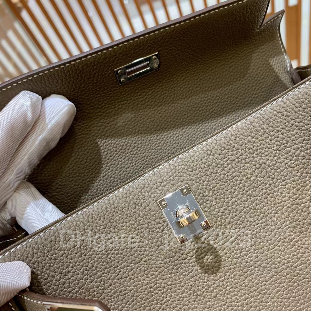 10s Helt handgjorda tygväska Designer Bag Classic Luxury Clamshell 25cm Importerad Togo Cow Leather Exquisite Beeswax Thread Hand Sying With Box