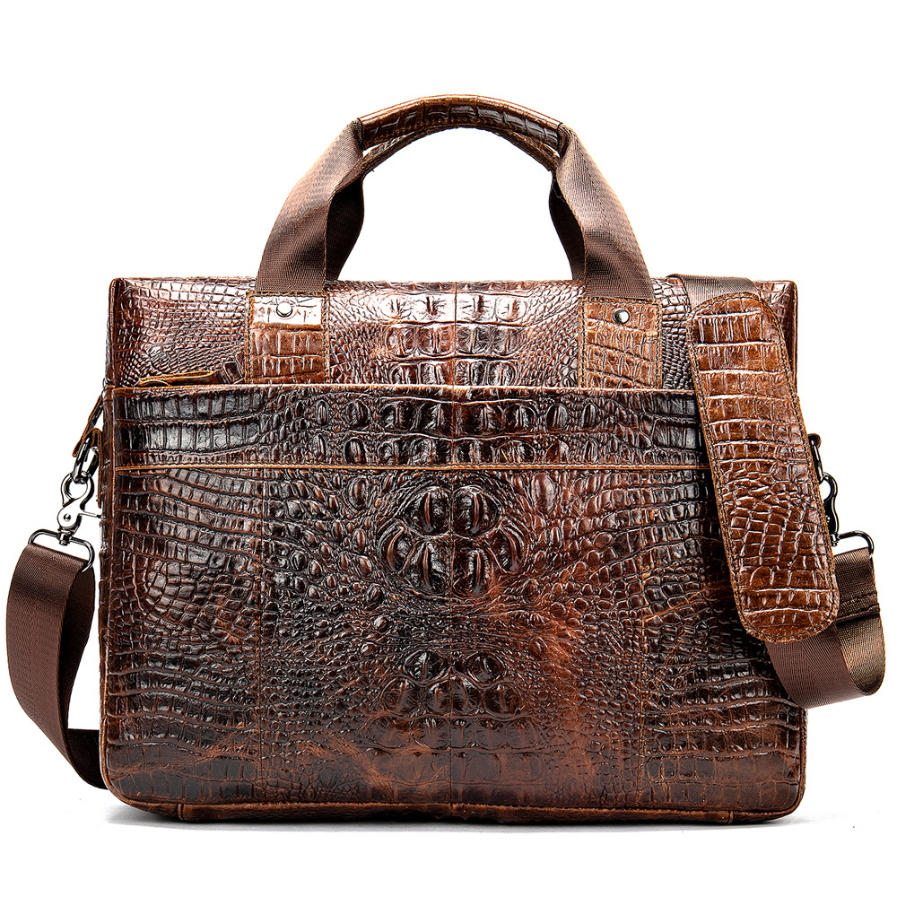 Дизайнерская сумка мужчина компьютерный портфель крокодиловый рисунок бизнес -мужчина сумка для джентльмена повседневная мужская мода подлинная кожаная портативная рука