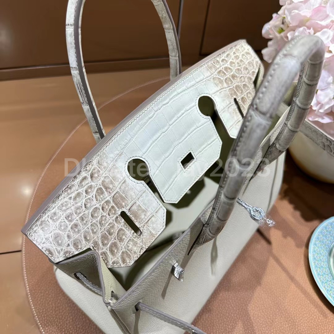 10S Fully handmade tote bag designer bag Classic Luxury Clamshell touch 25cm Imported togo leather Spliced crocodile Exquisite beeswax thread hand sewing with box