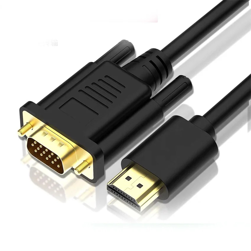 Vente directe cuivre pur haute qualité 1080P HDMI vers VGA câble de conversion câble adaptateur vidéo câble HDMI vers VGA