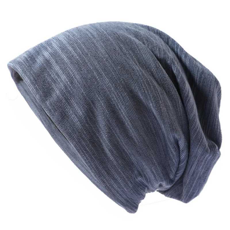 Bonnet/Crâne Casquettes Couleur unie unisexe hommes femmes Skullies bonnets fins casquette de couverture tricot coton tricoté Double couche tissu casquettes décontracté Bonnet chapeau YQ240207