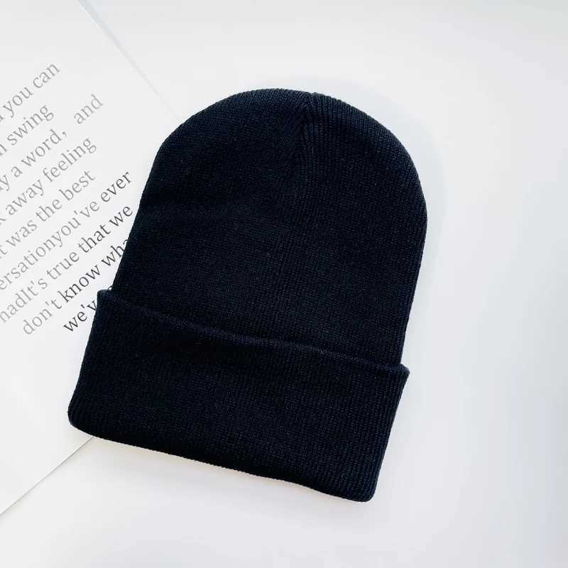 Beanie / Skull Caps Bebê Inverno Malha Chapéu Manguito Manter Quente Crochet Criança Cap Para Crianças Mulheres Homens Ao Ar Livre Acrílico Cor Sólida Meninas Meninos Gorros Chapéus YQ240207