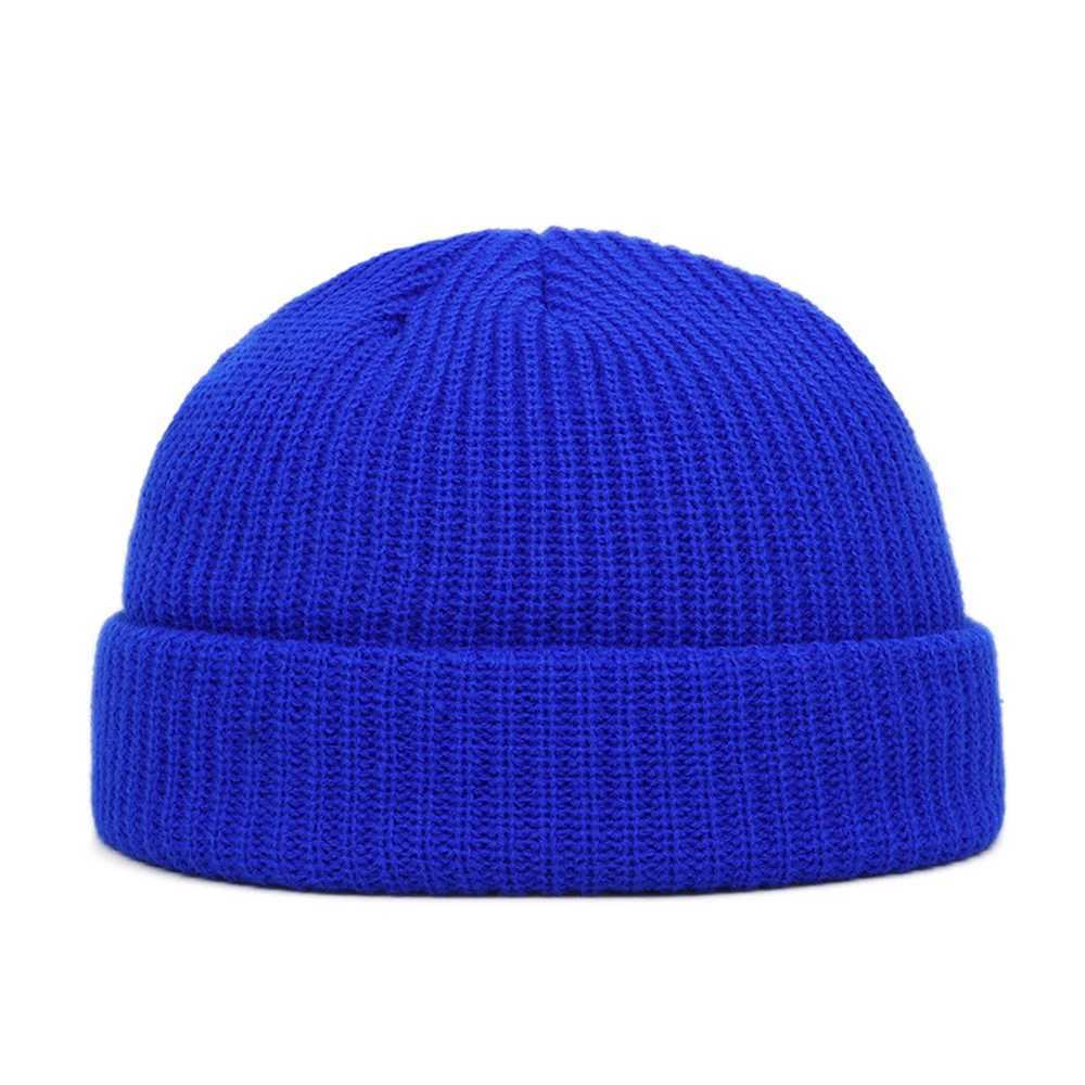 Beanie/Skull Caps Heren Gebreide Muts Beanie Skullcap Sailor Docker Fisherman Cuff Brimless Cap Winter Warmer Thermische Hoeden Effen Gebreide Paar Hoeden YQ240207