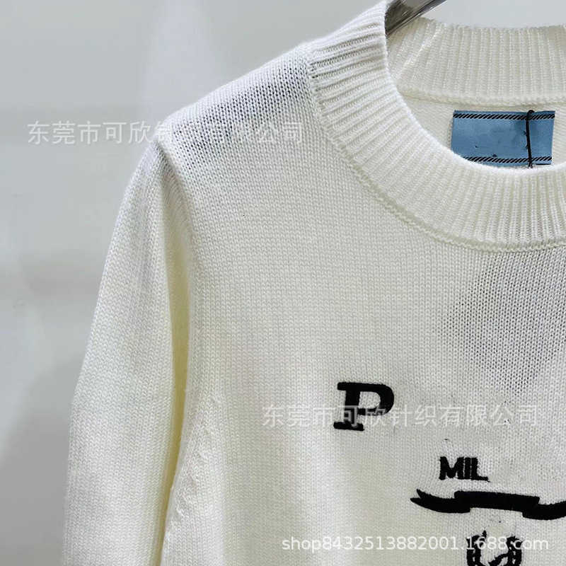 Women's Knits & Tees designer Letter Embroidery Round Neck Knitted Short Sleeve Top Celebrity Style Woolen Sweater 2023 Early Autumn New EBXN