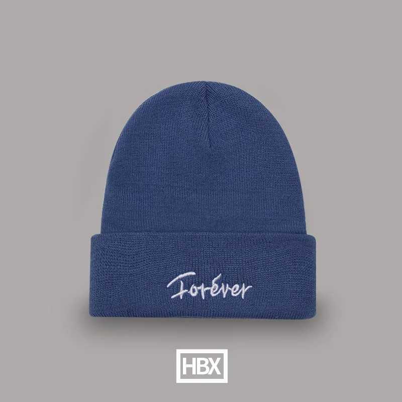 Beanie / Skull Caps Atacado Bonnets Bordados Forever Letters Inverno Tricô Chapéus Para Casais Amantes Acrílico Quente Ski Skullies Beanies YD028 YQ240207