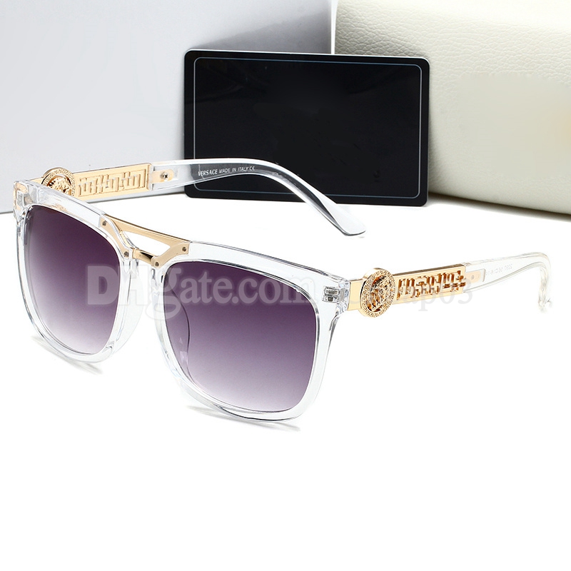 مصمم للرجال النساء المستطيلات الشمسية للجنسين مصمم Goggle Beach Sun Glasses Retro Frame Design With Box