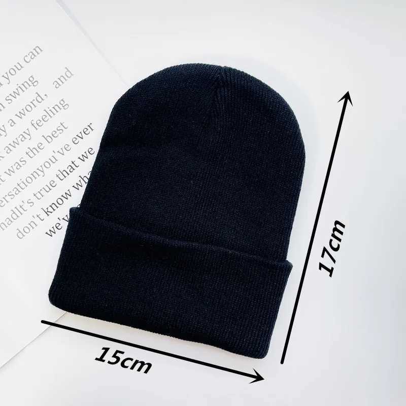 Beanie/Skull Caps Baby Winter Sticke Hat Manschett Håll varm virkning Barnmössa för barn Kvinnor Män utomhus akryl fast färg flickor pojkar beanies hattar yq240207