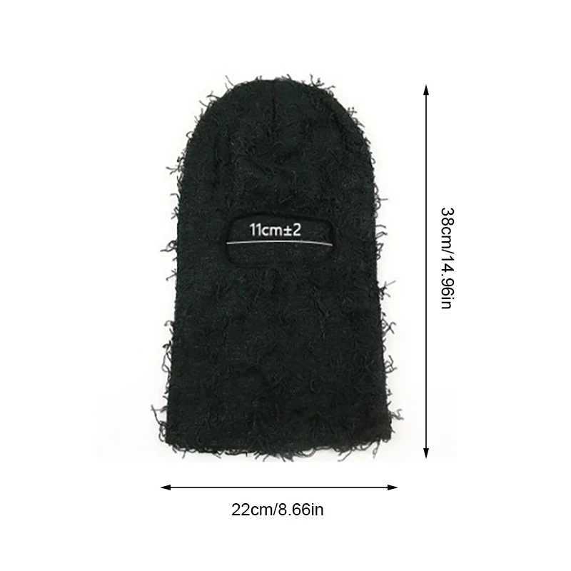 Beanie/Skull Caps 2024 New Hip Hop Balaclava Ejressed Sticked Caps Full Face Ski Mask Women Outdoor Camouflage Fuzzy Ski Balaclava Beanies Hat YQ240207