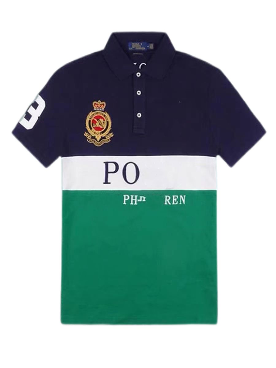 Polo en pur coton pour hommes, manches courtes, revers brodé, ample, décontracté, mode, grande taille, s-6XL