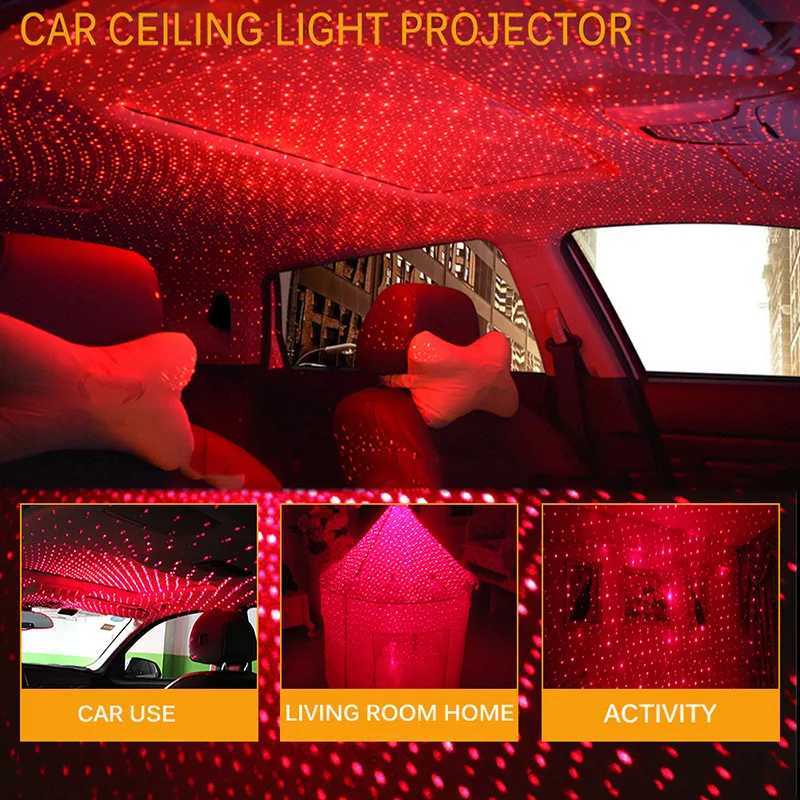 Ночные огни Мини-светодиодный автомобиль на крыше, звезда, ночник, атмосфера, галактика, лампа, USB, регулируемый для авто, декор потолка комнаты, крыша YQ240207
