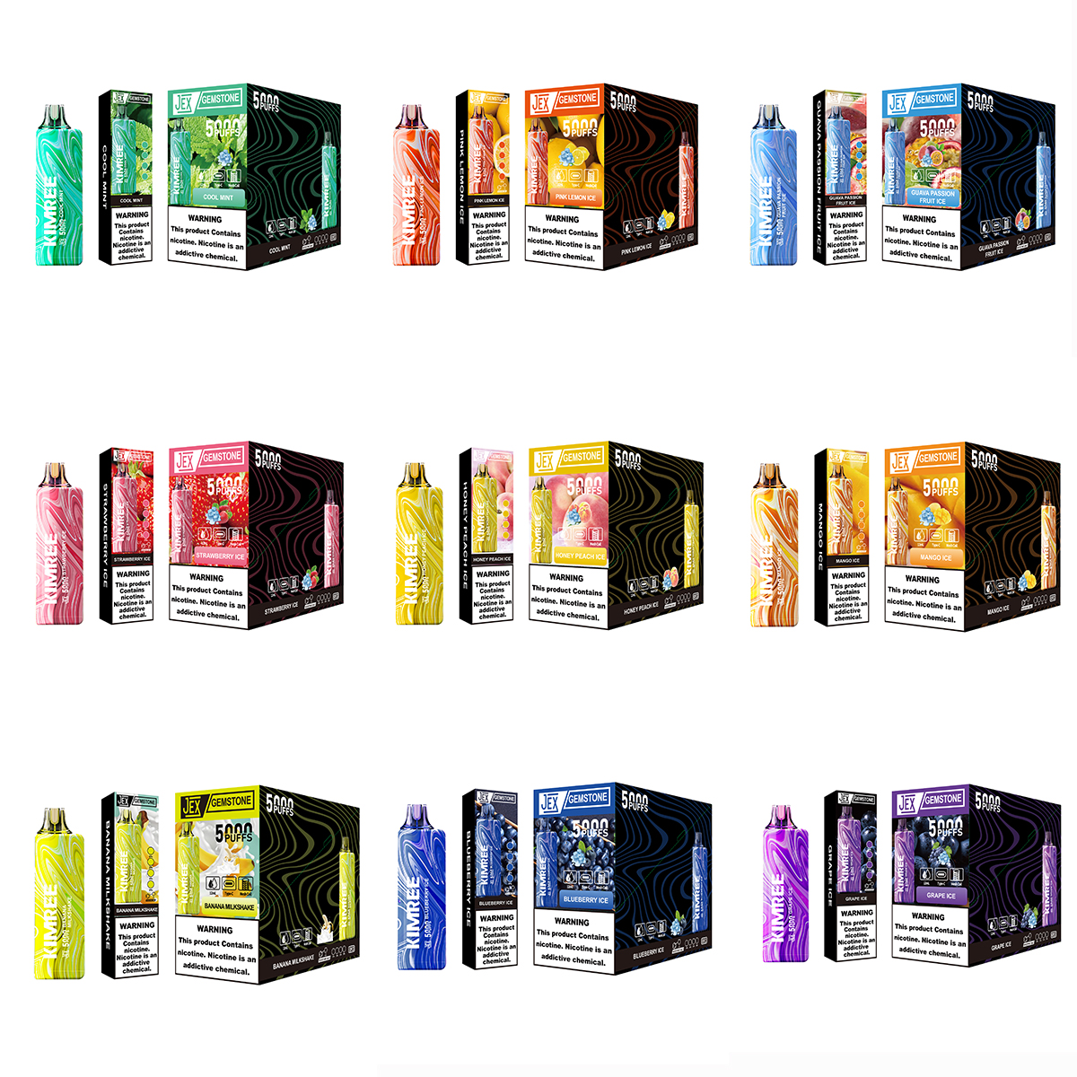 JEX 5000 puffs Eletronic Cigarette Original Mesh Coil Elf Disponible Vape Pen Cartridge laddningsbar 12 ml 10 smaker enhetsånga penna förångare bar