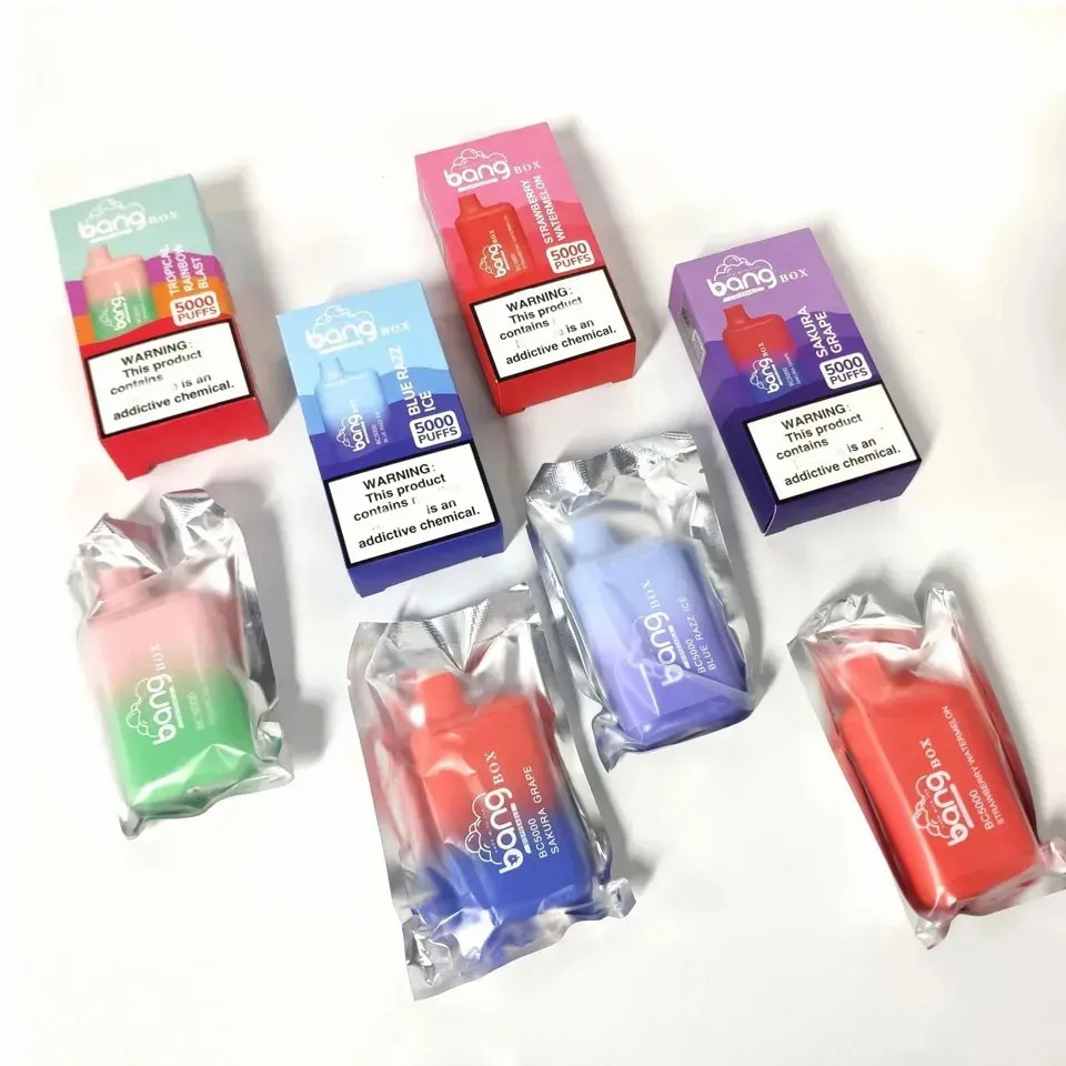 Original Bang Box 5000 Puffs Disponable Vaper 5K 5000 Puff E Cigaretter Bang Cigarett Vape Elfbar 5000 Disponibla vapes Penenhet 650mAh 11 ml Patron Pod Bar