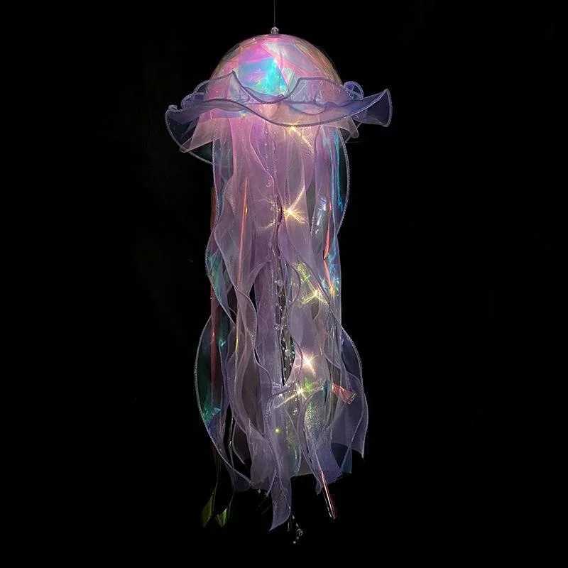 Nocne światła w stylu chińskiego pamiątki lampa meduza przenośna lampa kwiatowa dziewczyna pokój lampy dekoracyjne lampy nocne lampa domowa dekoracja 2024 yq240207