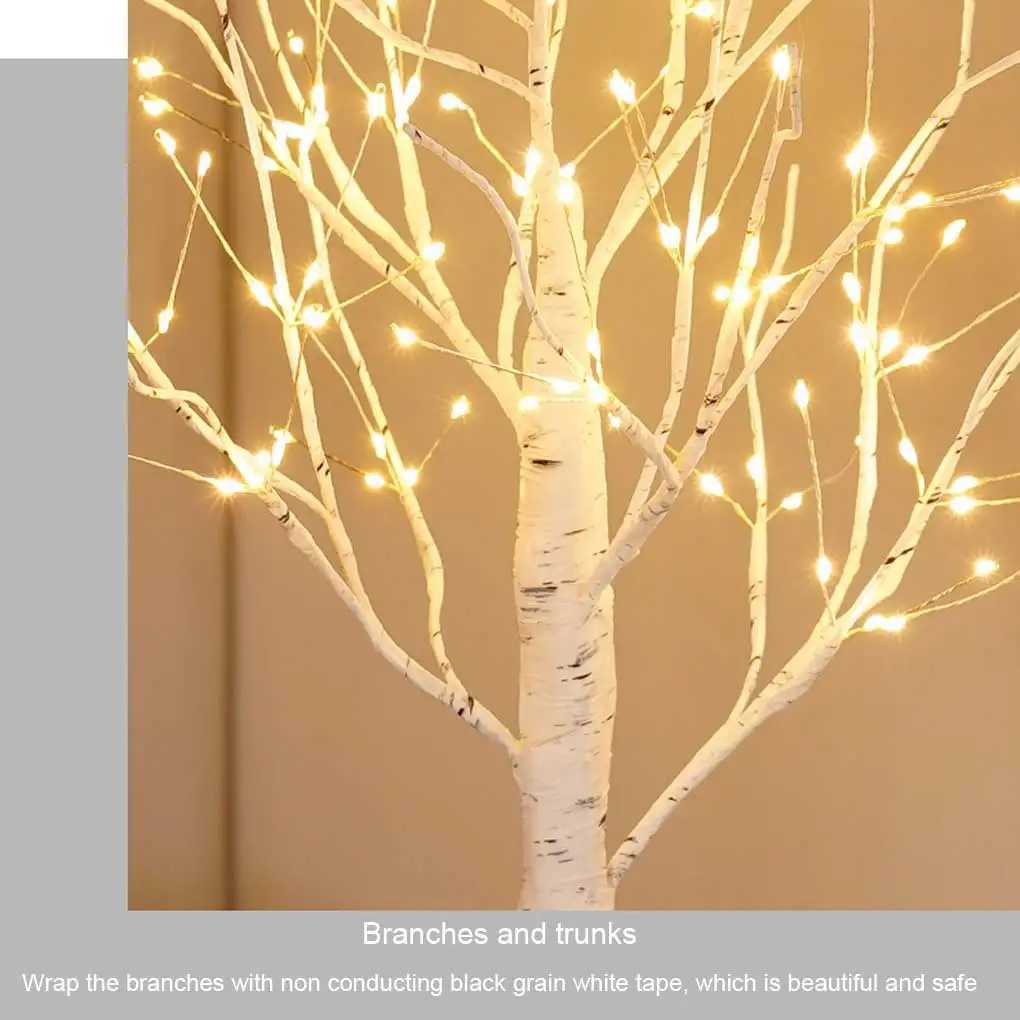 야간 조명 24/144 LED 자작 나무 조명 빛나는 가지 라이트 라이트 야간 조명 홈 웨딩 파티 크리스마스 장식에 적합한 조명 YQ240207