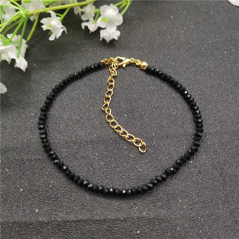 Cavigliere JCYMONG New Black 3mm Perle di vetro Cavigliera le donne Bohemian Beach femminile Bracciale alla caviglia sulla gamba 2019 Gioielli piede enkelbandje YQ240208