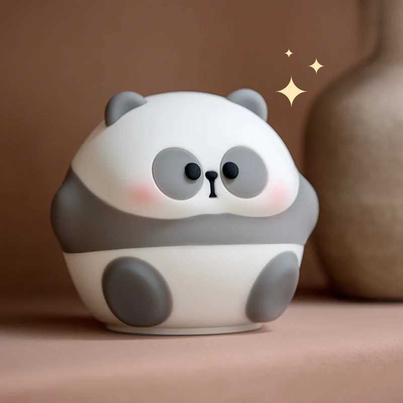 Nachtverlichting Kerst Baby Panda Zachte Siliconen Nachtlampje Timer Kleur Veranderende Nachtlampje Kinderen Decoratie Mama Verpleging YQ240207