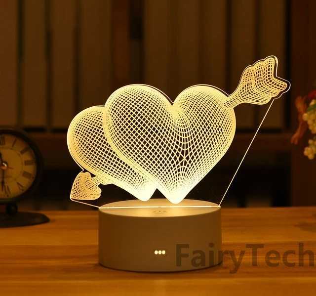 Night Lights Note Board Creative USB Led Night Light Valentines Day Decor Nightlights Girlfriend Birthday Wedding Decor Night Lamp YQ240207