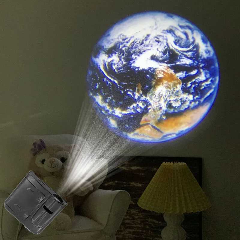 Night Lights Planet Projection Lamp with Light Sheets Photo Earth Sun Galaxy Light Novelty Atmosphere Light Party Photo Props YQ240207