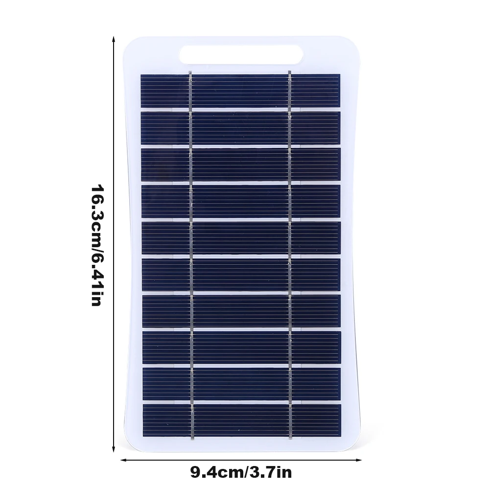 2W 5V 휴대용 태양 광 패널 USB 휴대폰 충전 패널 충전 전원 뱅크를위한 배터리 충전기 안정화 야외 캠핑 HO