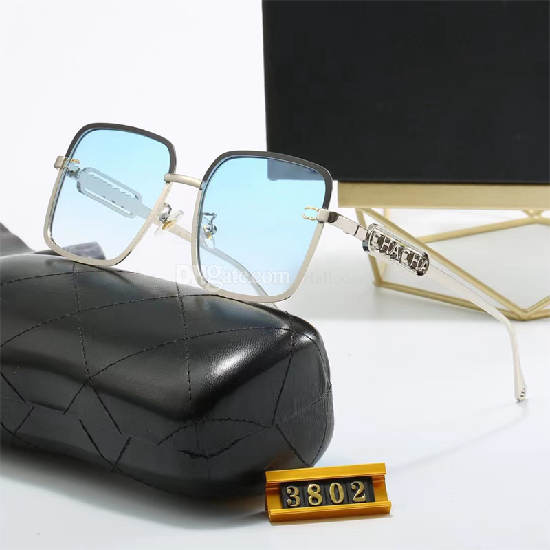 مصمم أزياء نظارة شمسية للرجل نساء مستطيلات الشمسية للجنسين مصمم Goggle Beach Beach Sploy Sun Glasses Retro Frame Design With Box