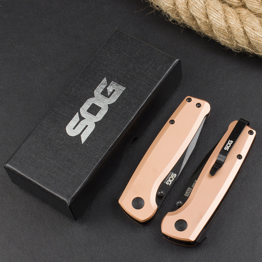 SOG TERMINUS XR couteau de poche pliant D2 lame en acier manche en cuivre outil de Camping en plein air couteaux EDC BM 535 940