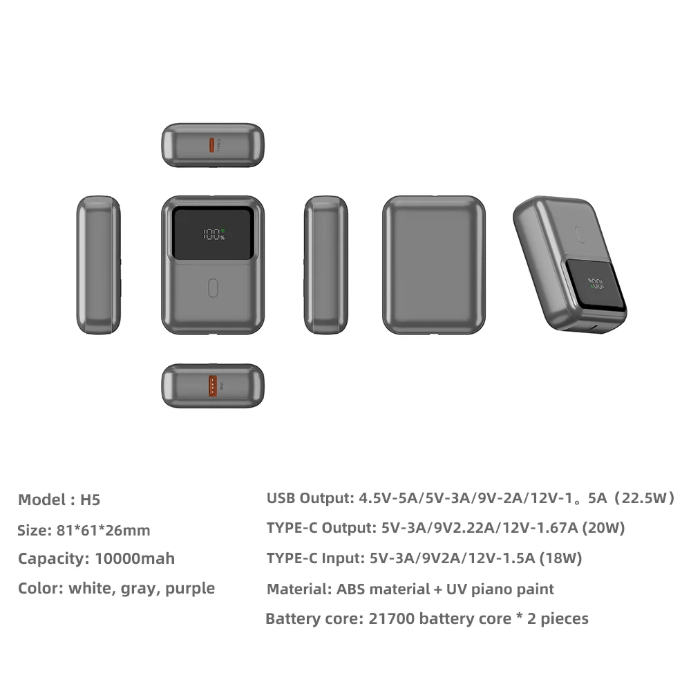 Hot 10000 mini mini zasilania 60W Super szybkie ładowanie zewnętrzna ładowarka biwakowa baterii mobilnej na iPhone Samsung Huawei Powerbank