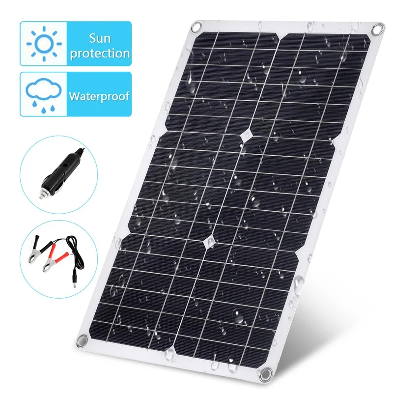 400W8000WORTABLE Power Bank, 12V Panel Kit Controller Solar Play for Home/Camping/RV/Car Fast Battery Charger