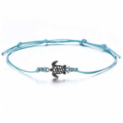 Anklets Boho Regulowane kostka Antyk Antique Sea Turtle Anime Charm Charm Charm Bain Kamelki Sandały Letnie plażowe bransoletka YQ240208