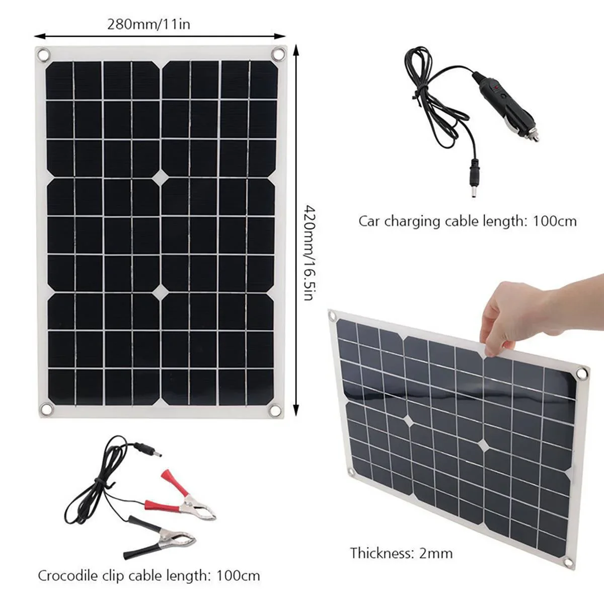400W8000WORTABLE Power Bank, 12V Panel Kit Controller Solar Play for Home/Camping/RV/Car Fast Battery Charger