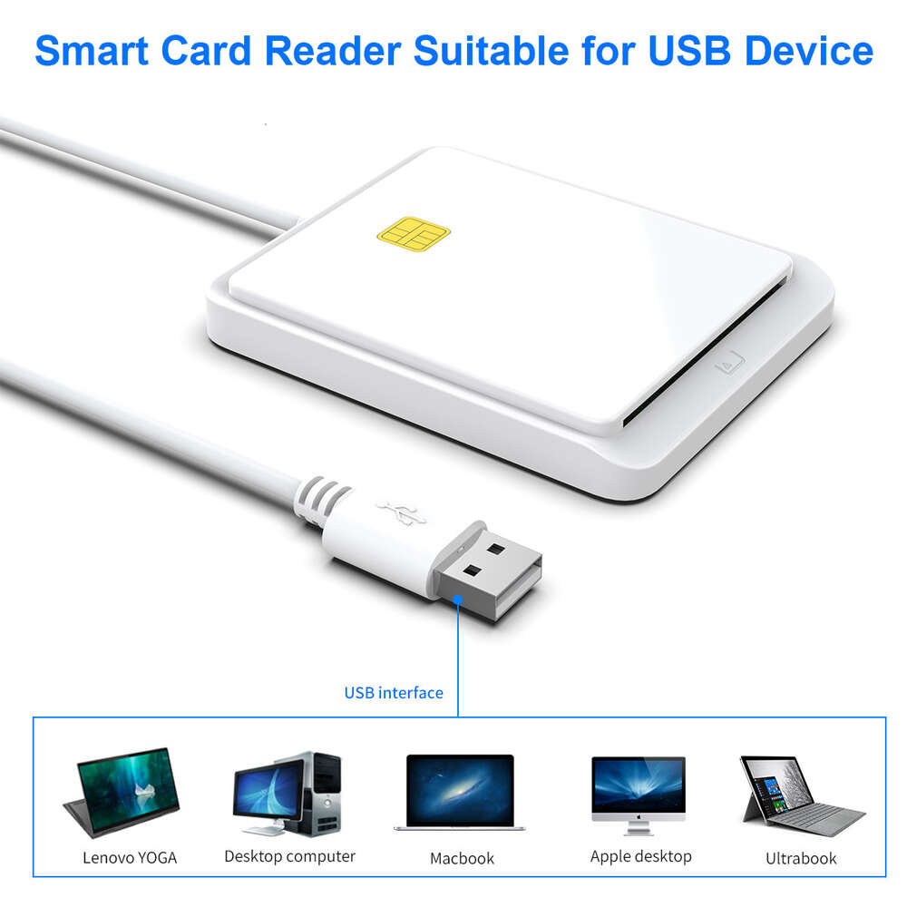 USB 2.0 ID Bank الضمان الاجتماعي IC/ID/SIM/قارئ بطاقة ذكية ذكية