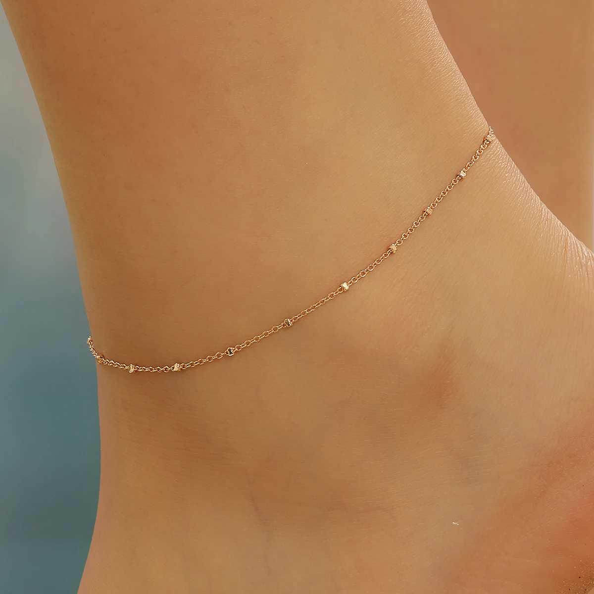Anklets Kinitial Exquisite and fashionable laser plated anklet a beautiful special style anklet for her anniversary gift YQ240208