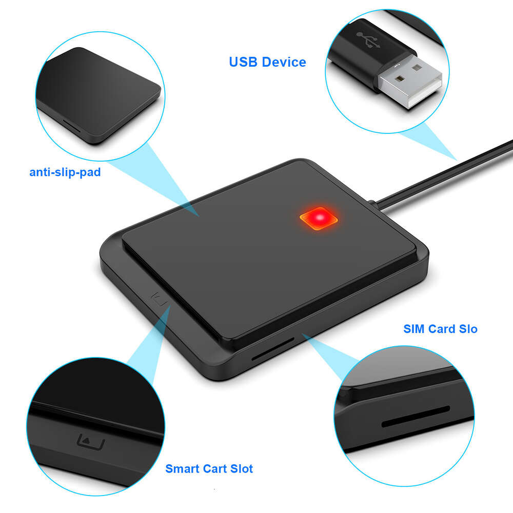 USB 2.0 ID Bank Social Security IC/ID/SIM/Smart Intelligent Card Reader