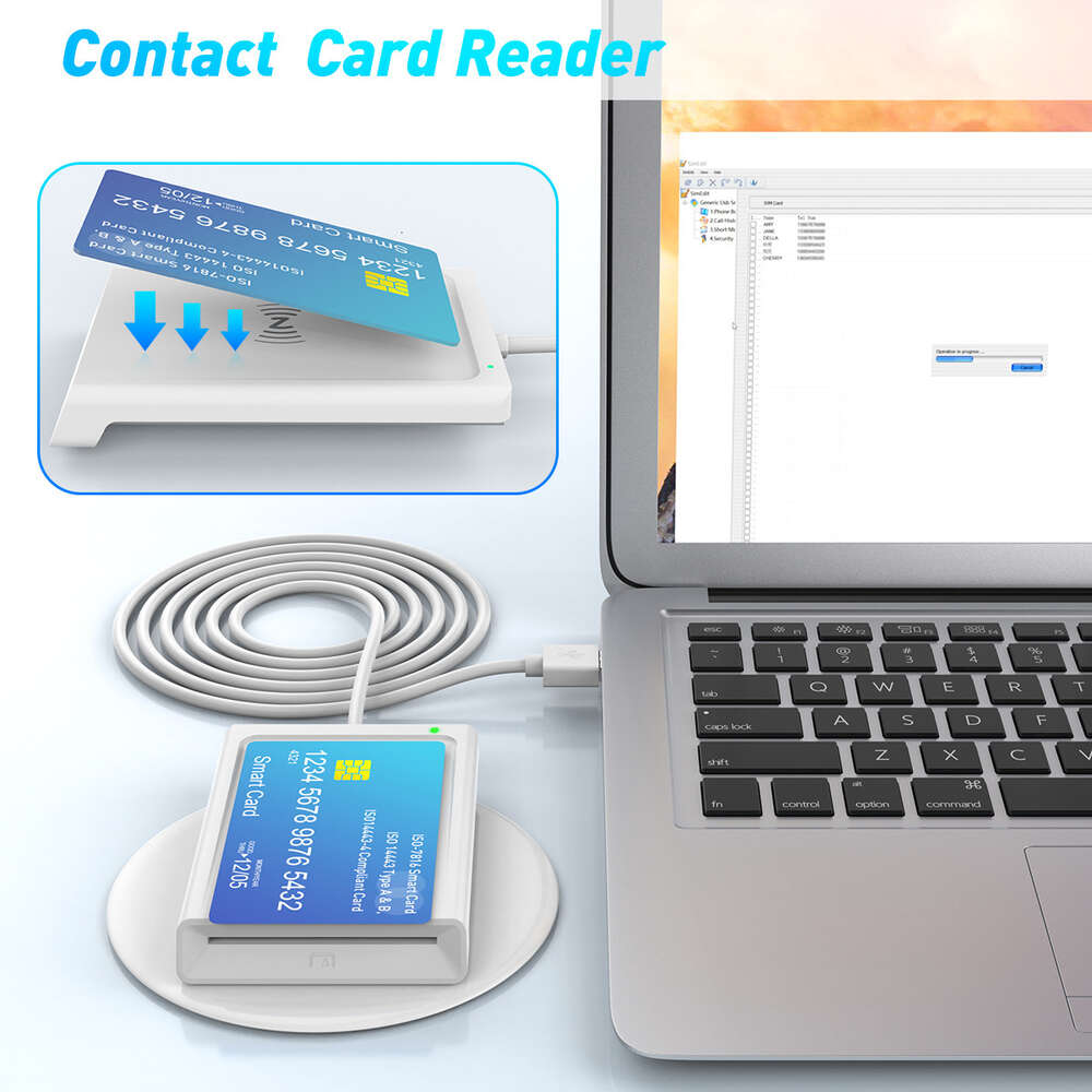 الاتصال/NFC 2-in-1 CAC Bank Tax Drase Reader Smart Card Reader