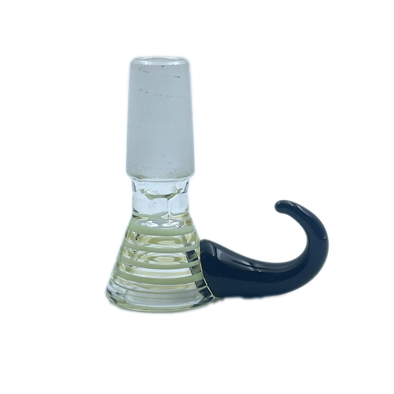 Strumento pipa da fumo 14mm 18mm Ciotola di vetro a strisce colorate maschio con manico grande Ciotole bong in vetro stile corno di bue Dab Rig