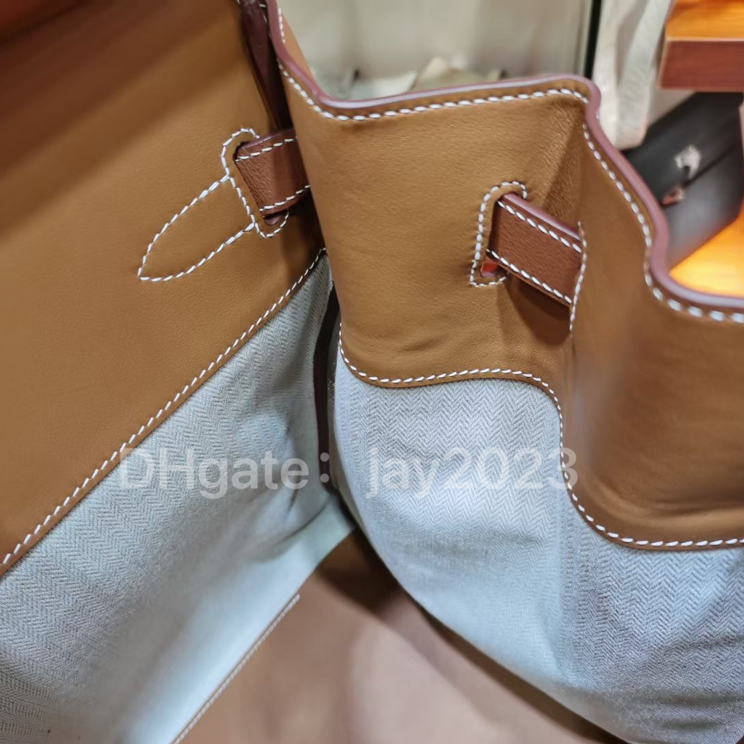 10S speciale handgemaakte designer tas draagtas 35cm Retro Fashion Canvas Swift lederen mode casual reistas Multifunctionele tas met premium geschenkdoos