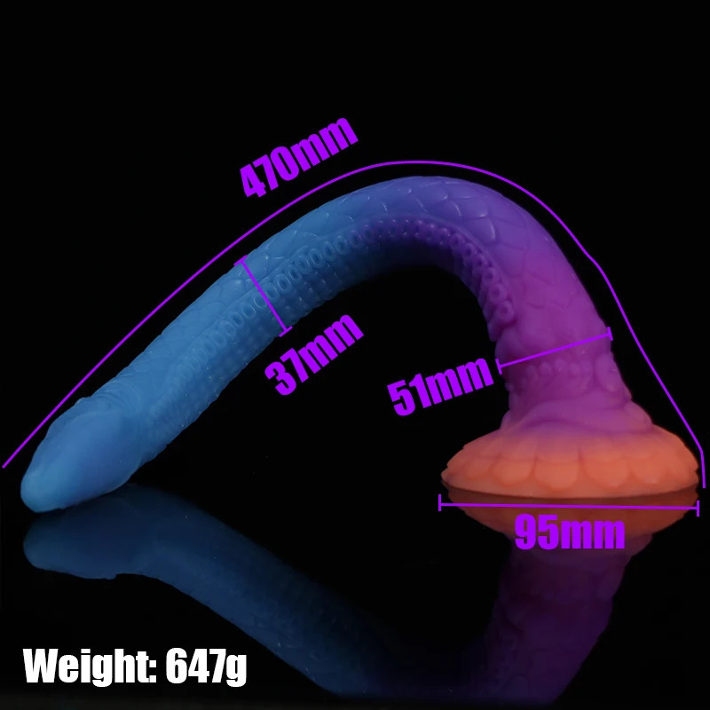 47 centimetri luminoso tentacolo dildo plug anale lungo buttplug massaggiatore prostatico giocattoli del sesso le donne uomini drago 18 grande 240202