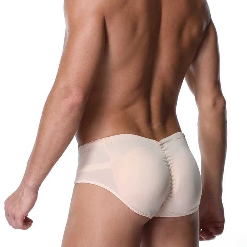 Cuecas masculinas levantador de bunda shapewear shaper boxer acolchoado melhorando roupa interior almofada removível hip realçador controle calcinha yq240214